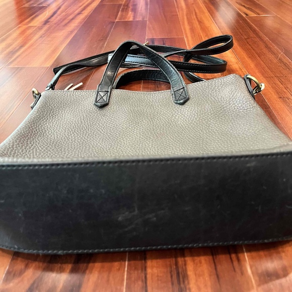 Madewell Pebble Brown Black Leather Crossbody Handbag Double‎ Handle Bag Purse - Picture 2 of 7